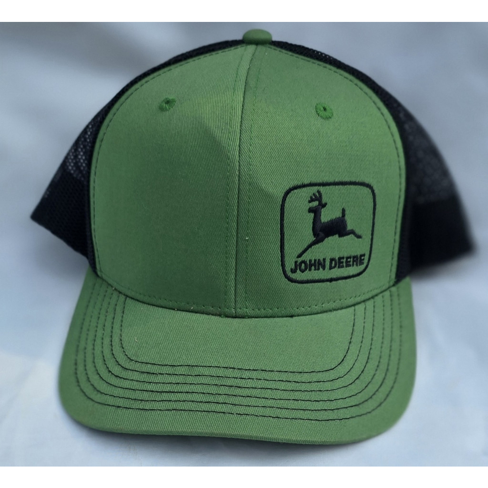 John Deere Moline 112 Green and Black Mesh Back Snapback Hat Cap